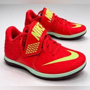 Nike Zoom HJ Elite High Jump Track Spikes Bright Crimson Volt Size 7 NWOT